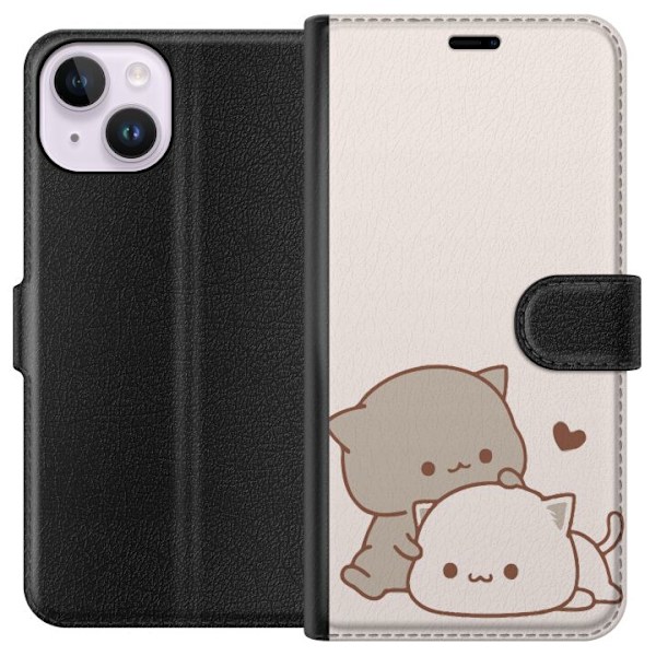 Apple iPhone 15 Plånboksfodral Kawaii Söta katter