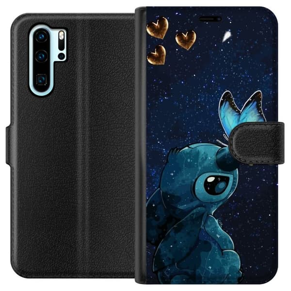 Kompatibelt Lommeboketui til Huawei P30 Pro Stitch sommerfugl