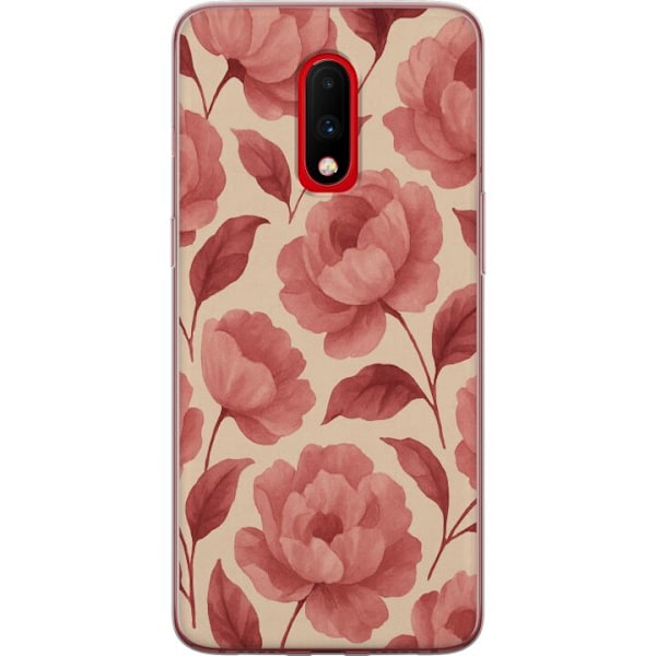 OnePlus 7 Läpinäkyvä kuori Ruusun Kukinta