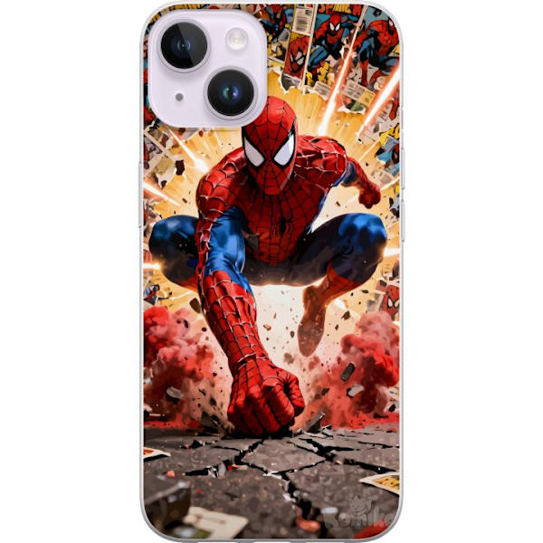 Kompatibelt Mobildeksel til Apple iPhone 15 Plus Spider Man action