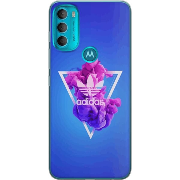 Motorola Moto G71 5G Genomskinligt Skal Adidas-inspirerad blå
