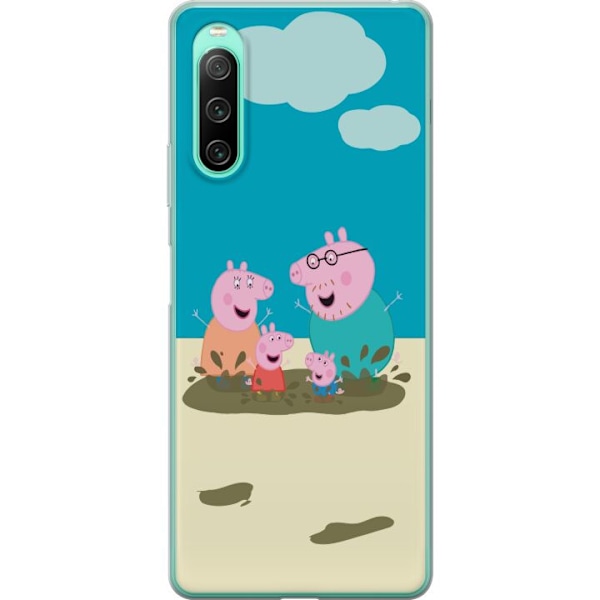Sony Xperia 10 IV Gennemsigtig cover Greta Gris Familie Georg