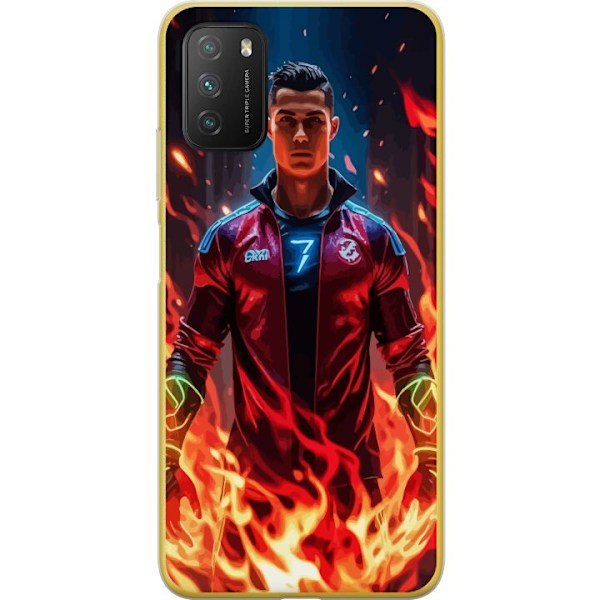 Xiaomi Poco M3  Läpinäkyvä kuori Ronaldo Inferno - jalkapallolegenda liekeissä