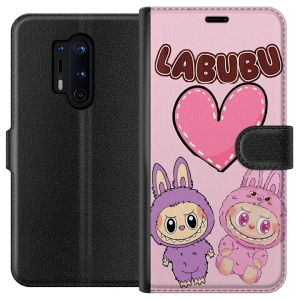 OnePlus 8 Pro Tegnebogsetui Labubu Pink Monster