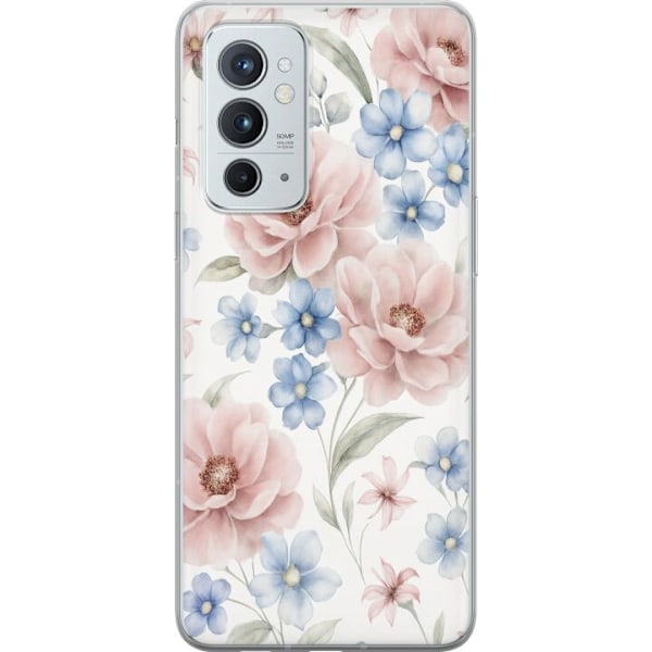 OnePlus 9RT 5G Gennemsigtig cover Romantiske blomster