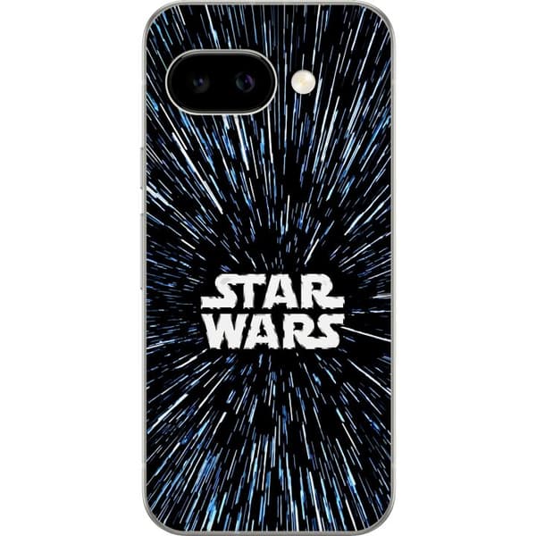 Kompatibel Mobilcover til Google Pixel 10a Star Wars-logo med hyperspace-stjerner i ikonisk sci-fi-design sort