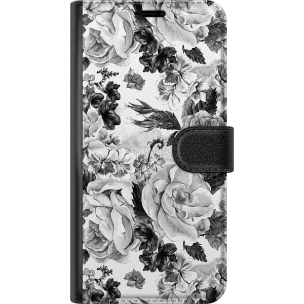 Kompatibel Tegnebogsetui til Apple iPhone SE (2016) Grå roser grå