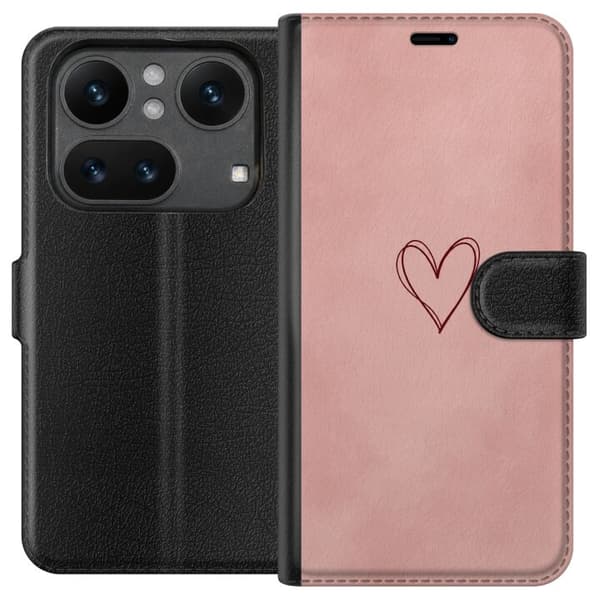 Kompatibelt Lommeboketui til Nothing Phone 4a Pro Rosa hjerte rosa