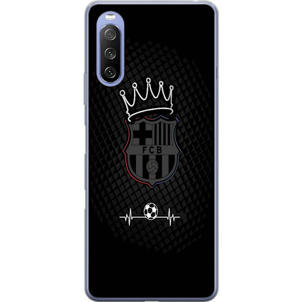 Sony Xperia 10 III Lite Läpinäkyvä kuori FC Barcelona Emblem Jalkapalloaihe Sininen Punainen Seuramerkki Katalonia La Liga Fanit Suosittu Ikoninen