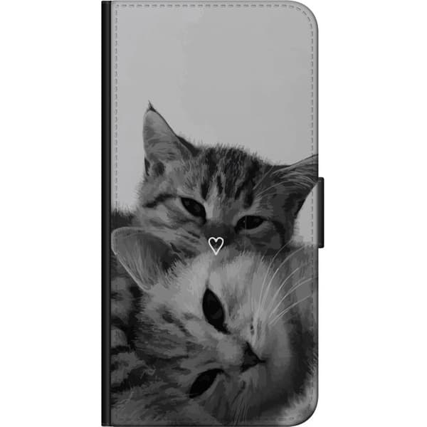 Kompatibelt Lommeboketui til OnePlus 9 Pro Katt Hjerte