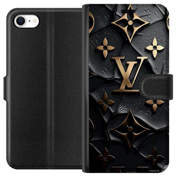 Apple iPhone 6 Tegnebogsetui Louis Vuitton Mørk Tilstand Design Sort Luksus Stil Mode Populær Grafisk Mønster Modeikon Luksusmærke