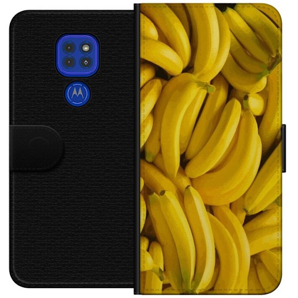 Motorola Moto G9 Play Plånboksfodral Banana Pattern – lekfullt mönster med gula bananer