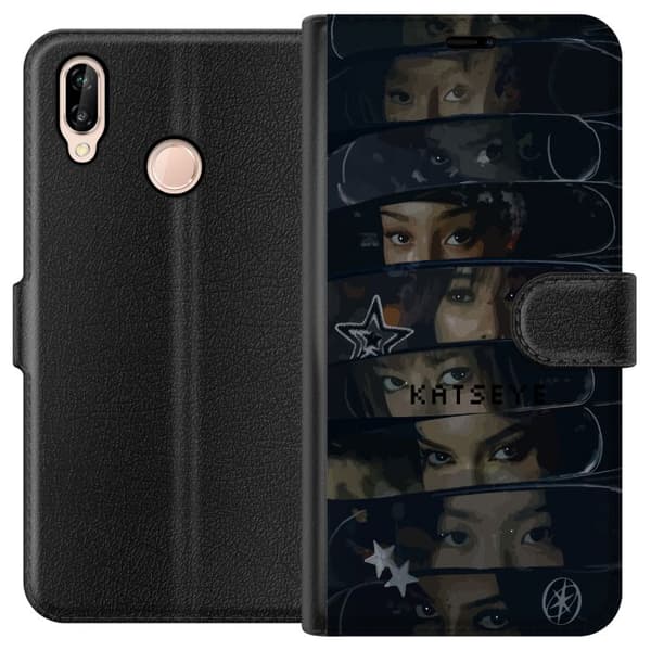 Kompatibel Tegnebogsetui til Huawei P20 lite KATSEYE sort