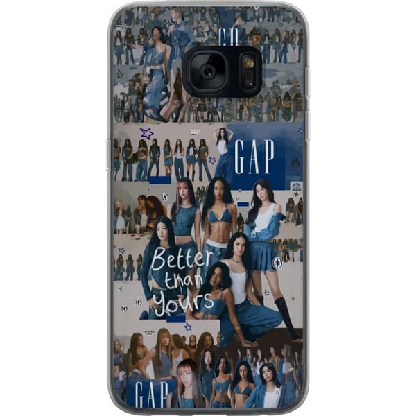 Kompatibel Mobilcover til Samsung Galaxy S7 KATSEYE denim collage blå