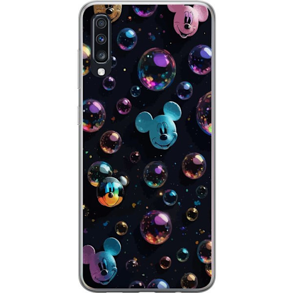 Samsung Galaxy A70 Gennemsigtig cover  Mickey Mouse Disney Bobler Design Sjovt Motiv Populær Disneyfigur Tegneserie Børneklassiker