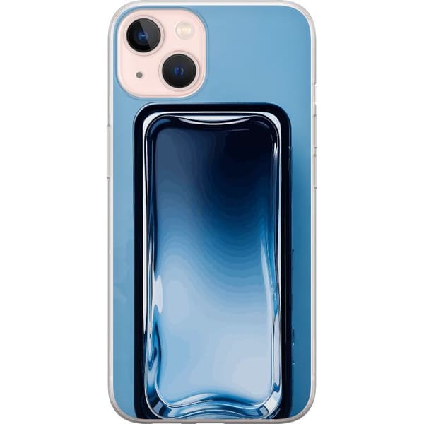 Kompatibel Mobilcover til Apple iPhone 13 Abstrakt blå glaseffekt med bløde overgange og blanke reflektioner blå