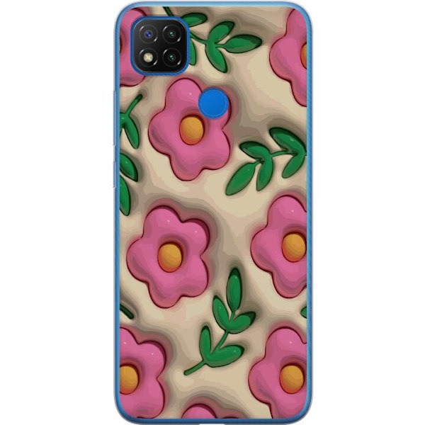 Xiaomi Redmi 9C Gennemsigtig cover Boblende Blomster