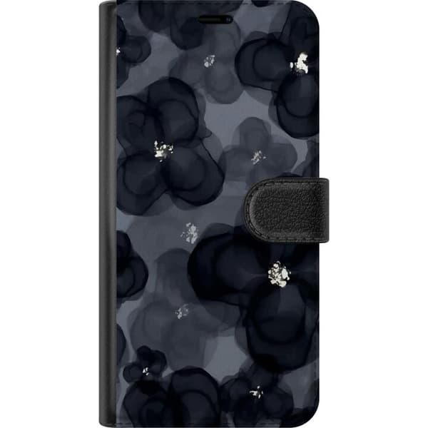 Kompatibel Tegnebogsetui til Apple iPhone 16 Plus Abstrakte blomster i mørke nuancer med bløde former, moderne og kunstnerisk design