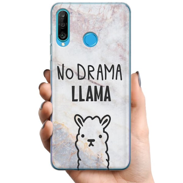Huawei P30 lite TPU Mobilskal Llama Marble