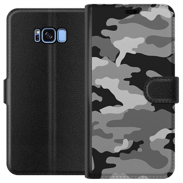Kompatibelt Plånboksfodral till Samsung Galaxy S8 Military B/W