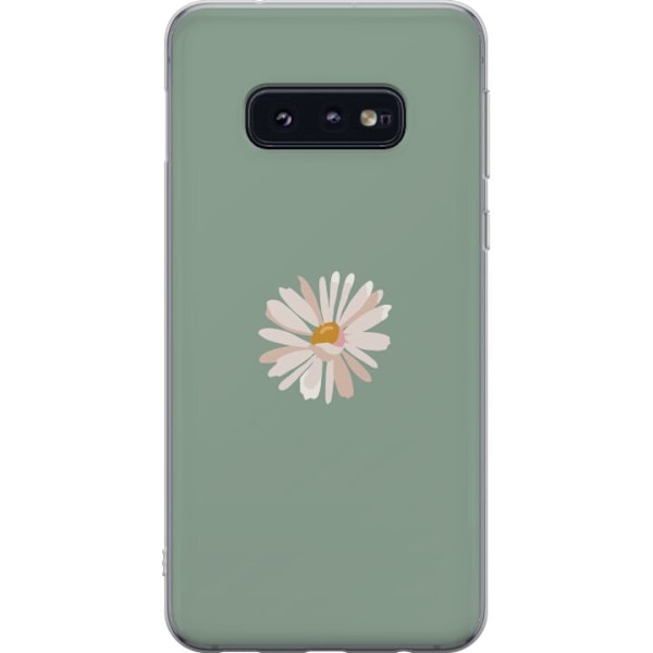 Samsung Galaxy S10e Läpinäkyvä kuori Vihreä Minimalikukka - tyylikäs kukka vihreällä taustalla