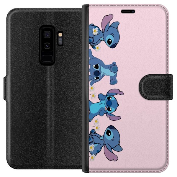 Samsung Galaxy S9+ Plånboksfodral Stitch Skratt & Bus – Perfekt för Mobilskal eller Poster