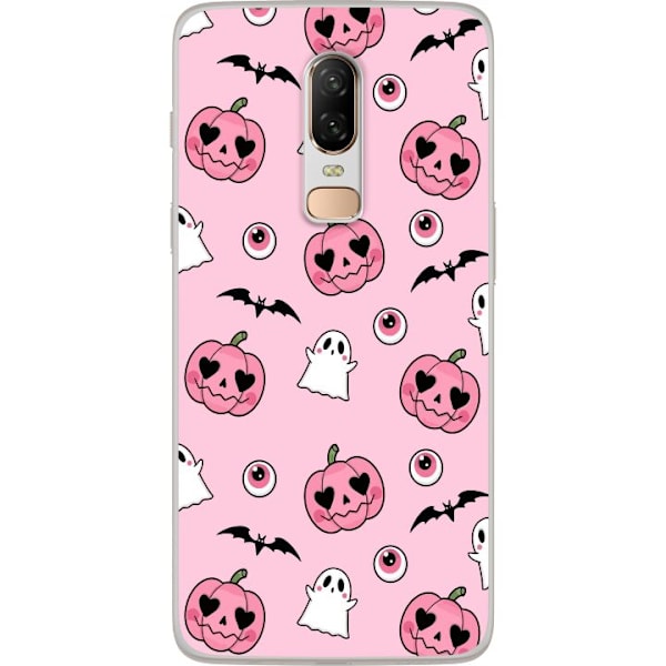 OnePlus 6 Gjennomsiktig deksel Halloween Rosa