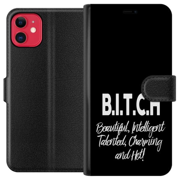 Kompatibel Tegnebogsetui til Apple iPhone 11 Tekst
