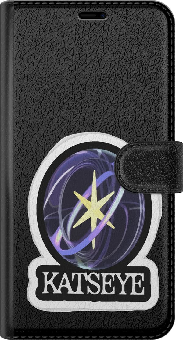 Kompatibel Tegnebogsetui til Apple iPhone 18 Pro Katseye kosmisk stjernesymbol med lilla planet og lysende gul stjerne lilla