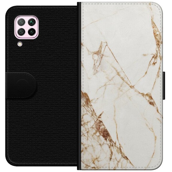 Huawei P40 lite Plånboksfodral Vit marmor