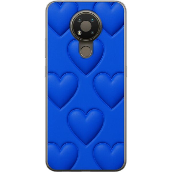 Nokia 3.4 Läpinäkyvä kuori Siniset Sydämet