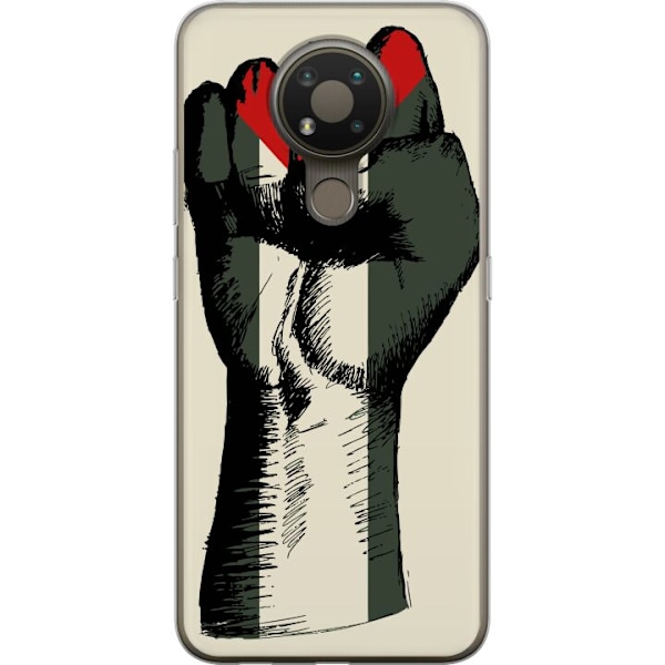 Nokia 3.4 Gjennomsiktig deksel Hand knyttet i Palestinas farge