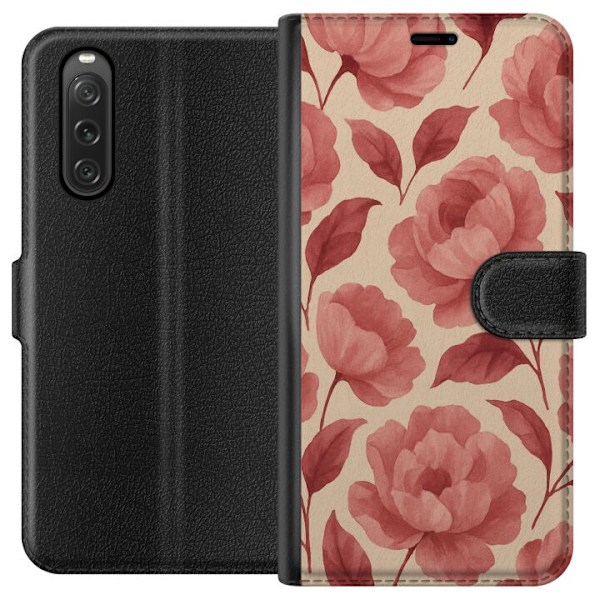 Sony Xperia 10 V Tegnebogsetui Roseblomst