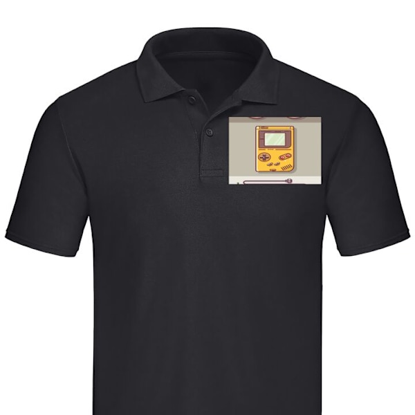 Poloshirt til Voksen | Elegant Poloshirt Nintendo Retro Sort Stor