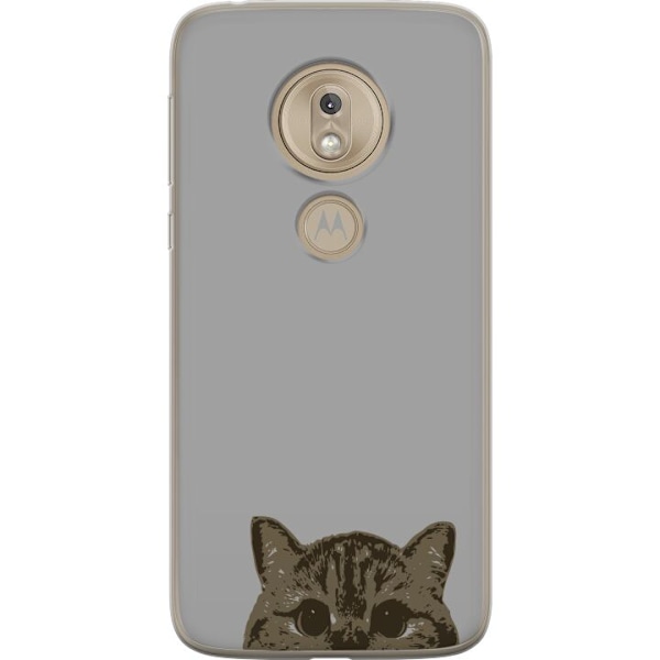 Motorola Moto G7 Play Gennemsigtig cover Grå Katteblik - stil