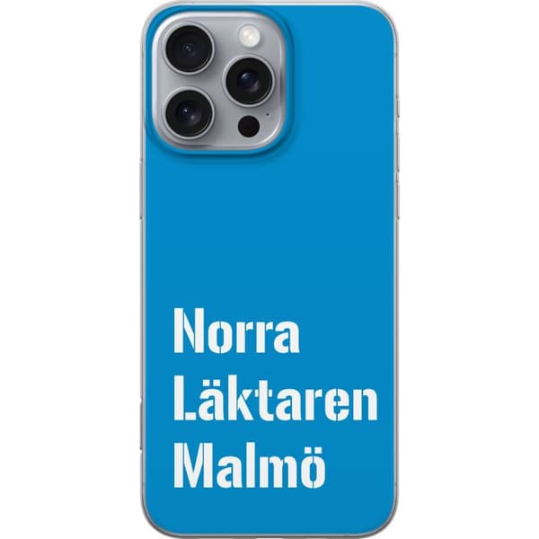 Kompatibelt Mobildeksel til Apple iPhone 16 Pro Max Minimalistisk blå tekstdesign med Malmö-tema og moderne typografisk stil blå
