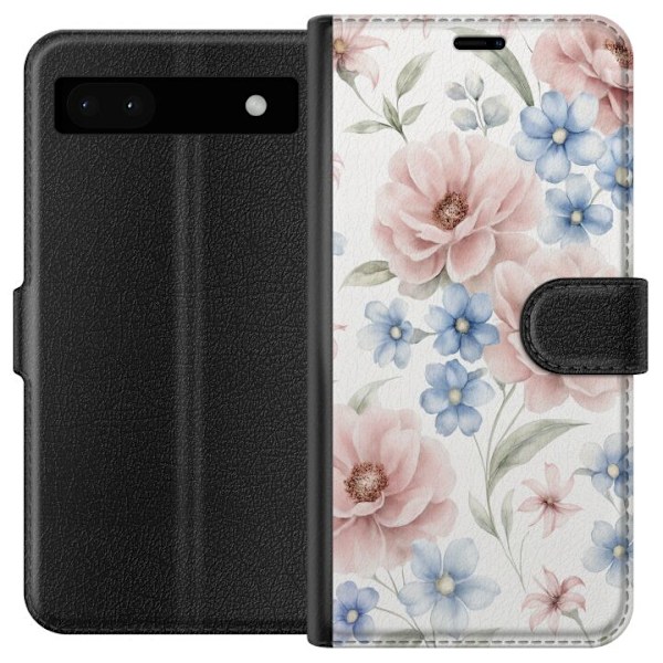 Google Pixel 6a Tegnebogsetui Romantiske blomster