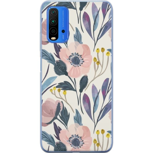 Xiaomi Redmi Note 9 4G Gennemsigtig cover Blomsterlykke