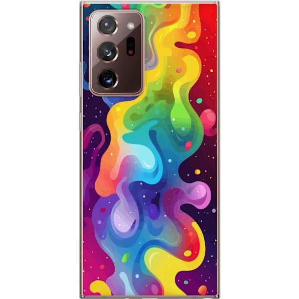Samsung Galaxy Note20 Ultra Genomskinligt Skal Color Splash Abstrakt Konst Design Färgstarkt Mönster Modern Populär Väggkonst Grafiskt Trend