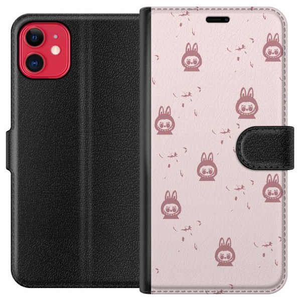 Apple iPhone 11 Lompakkokotelo Labubu Neon Pop - Neonvärinen pop art hirviö