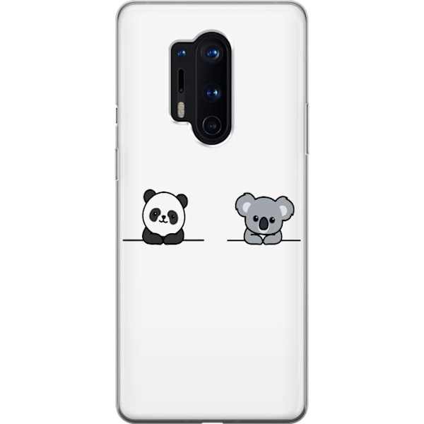 OnePlus 8 Pro Gjennomsiktig deksel Panda Koala