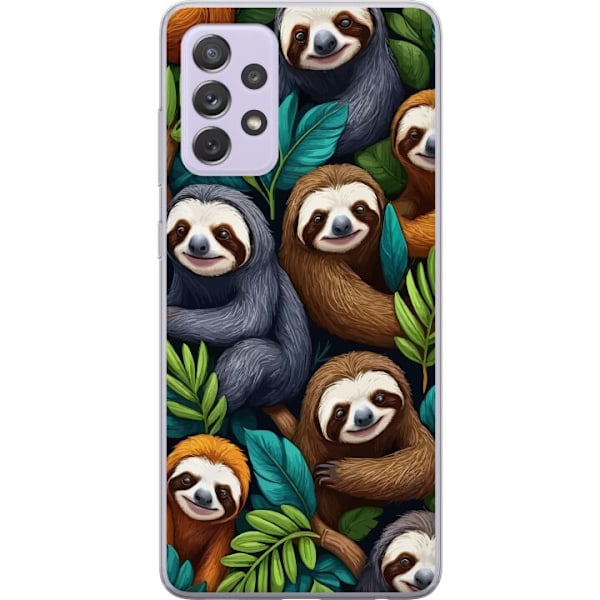 Samsung Galaxy A52s 5G Gennemsigtig cover Sengångarstil - afslappet motiv med sød dovendyr