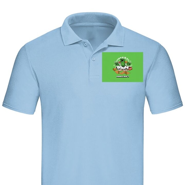 Piké för Vuxen | Elegant Pikétröja Minecraft Boom Ljusblå X-Large