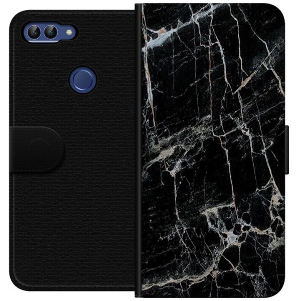 Huawei P smart Lompakkokotelo Musta marmori