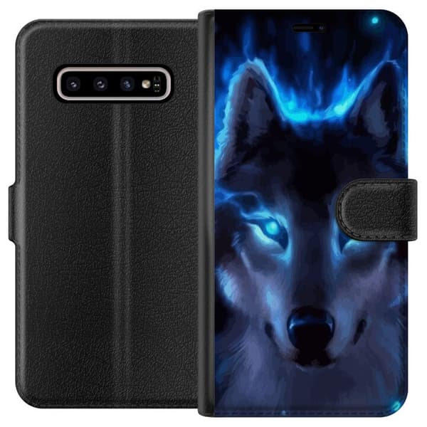 Kompatibelt Lommeboketui til Samsung Galaxy S10+ Ulven