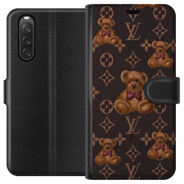 Sony Xperia 10 V Lompakkokotelo Louis Vuitton Teddykarhu Kuvio Ylellinen Muotisuunnittelu Suosittu Motiivi Muoti-Trendi Ylelliset Asusteet