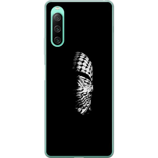Sony Xperia 10 IV Läpinäkyvä kuori Keffiyeh-kuviointi - klassinen palestiinalainen mustavalkoinen shaali, jolla on kulttuurinen merkitys