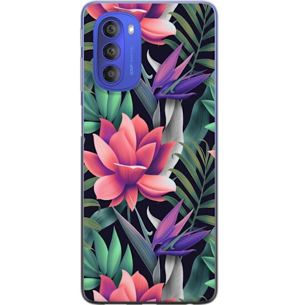 Motorola Moto G51 5G Gennemsigtig cover Blomster