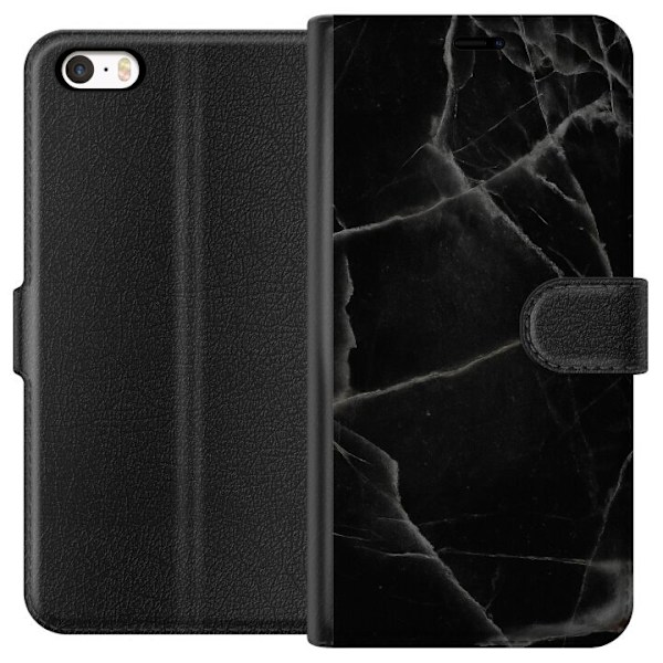 Apple iPhone SE (2016) Tegnebogsetui Sort marmor