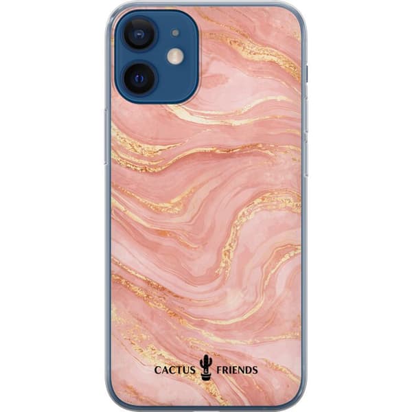 Kompatibelt Mobildeksel til Apple iPhone 12 mini Kaktus og venner – RoseGoldFlow